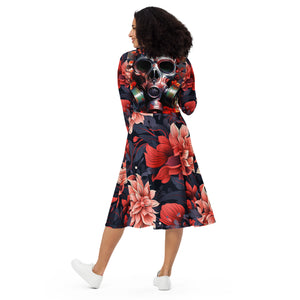 Echoes #1  sleeve midi dress